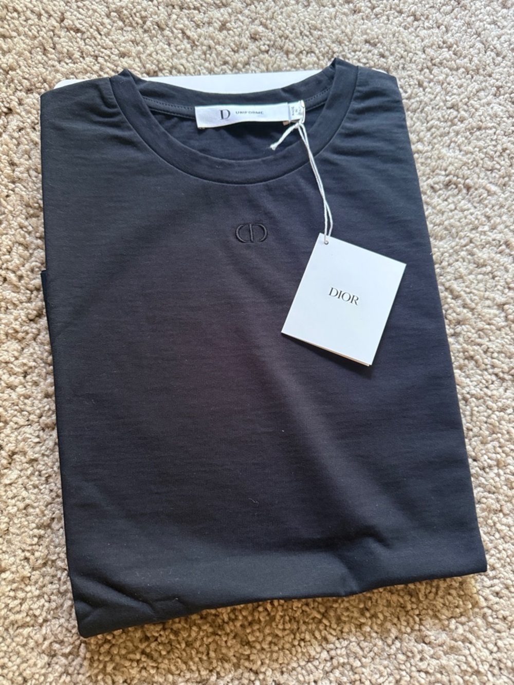 Dior Black Embroidered CD & Logo Tee